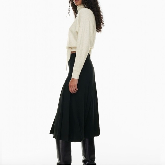 029 WILFRED Women's Lorin Cowl Neck Waist-Tie Sweater - Light Birch, Small - Picture 8 of 11